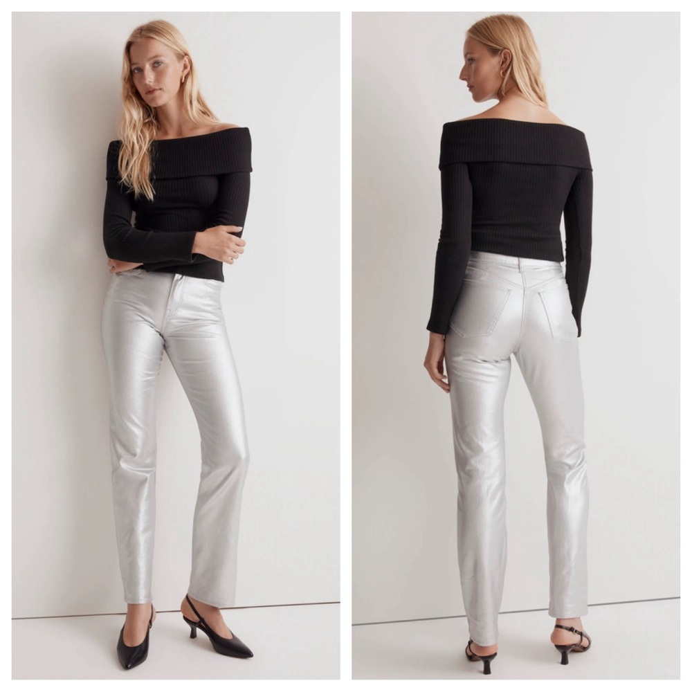 Madewell Silver 90s Straight Leg Jeans